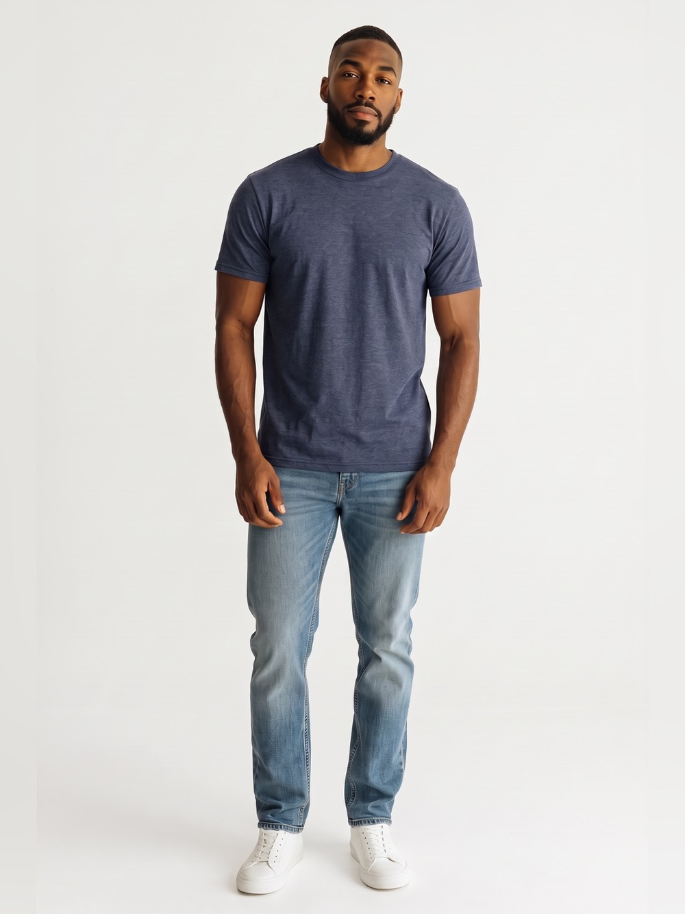 Hanes - NWT - Men’s Short Sleeve Crew Tee in Navy Heather